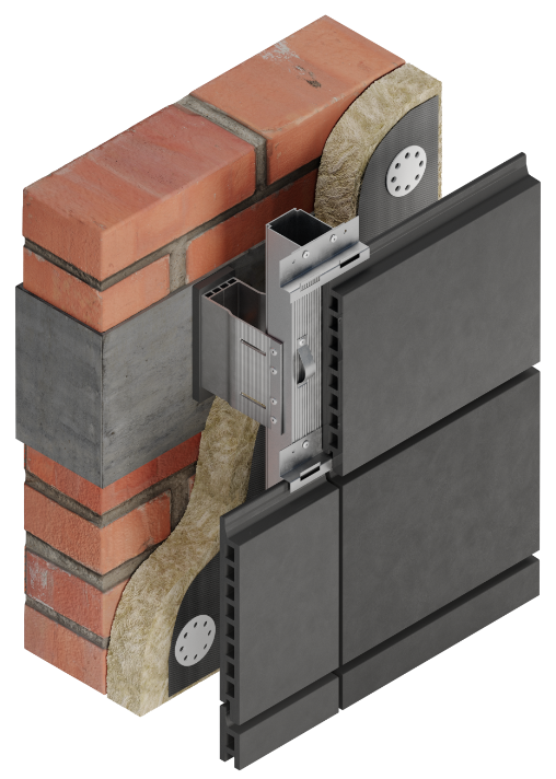 ТБП терракота на стальных кляммерах с пружинами без фона